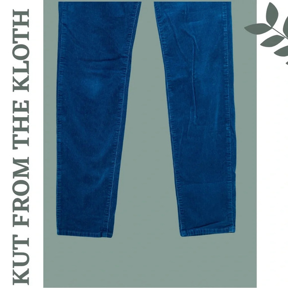 Kut from the Kloth Diana Skinny Corduroy
Pants Teal Green Size  10 - Picture 3 of 8